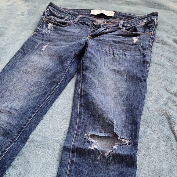 Abercrombie distressed skinny jeans denim 2R 26 - Picture 2 of 7